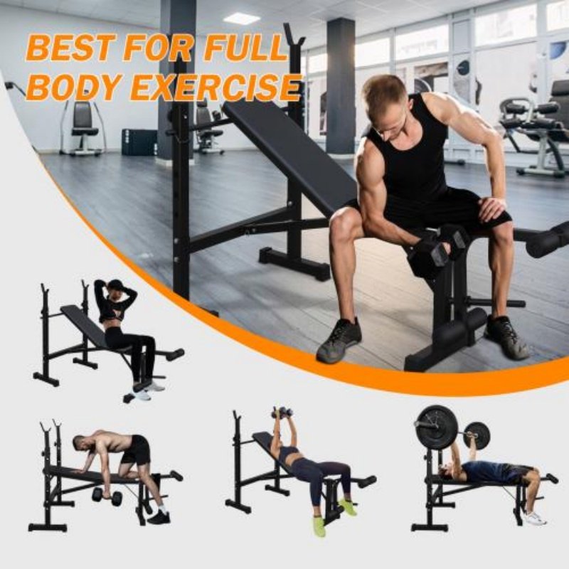 Olympic Weight Bench Full Body Workout For Your Home Gym With Squat Rack And Bench Press - Image 2